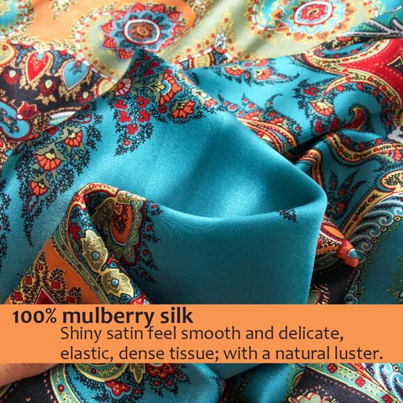 Small square paisley scarf 21" x 21" - Picture 5 of 6